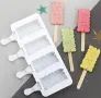 4 ескимо сладолед ситни сърца  Popsicle Попсикъл молд силиконова форма калъп за направа десерти, снимка 4