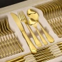 Луксозен комплект прибори Cheffinger – 72 части със златно/сребърно покритие + куфар, снимка 5