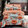 Флорален спален комплект с ластик 100% памук 200x230 / 180x200, снимка 6