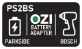 Преходник адаптер батерия Parkside X20V към инструмент Bosch 18V PS2BS, снимка 5