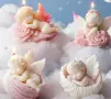 4 вида 3D Бебе дете в раковина цветя силиконов молд форма фондан шоколад смола свещ декор, снимка 3