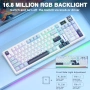 Механична клавиатура AULA S98 Pro White&Blue RGB дисплей, снимка 3