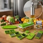 Кухненско Ренде за зеле,моркови с контейнер-Nicer Dicer Plus от 13 части + Подарък Бутилка за зехтин, снимка 1