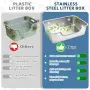 Нова Метална котешка тоалетна от неръждаема стомана нисък вход 50x35x15 см, снимка 2