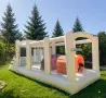 Бял надуваем батут с препядствия , снимка 1