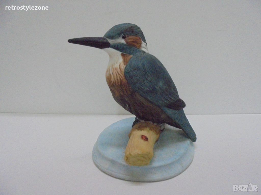 № 8657 Стара порцеланова фигура „Alcedo atthis“ (Рибарче)  , снимка 1