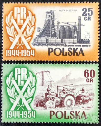 Полша - марки от 1953 и 1954 г. , снимка 10 - Филателия - 53305791