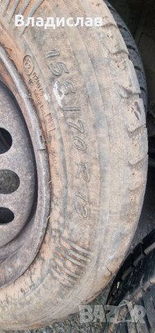 5 броя железни Джанти с гуми от Нисан Микра, снимка 2 - Гуми и джанти - 54220321