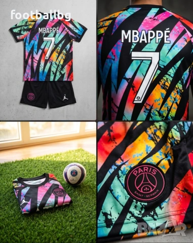 MBAPPE 7 💙⚽️ детско юношески футболни екипи PSG 💚⚽️ РЕТРО екипи , снимка 4 - Футбол - 40019311
