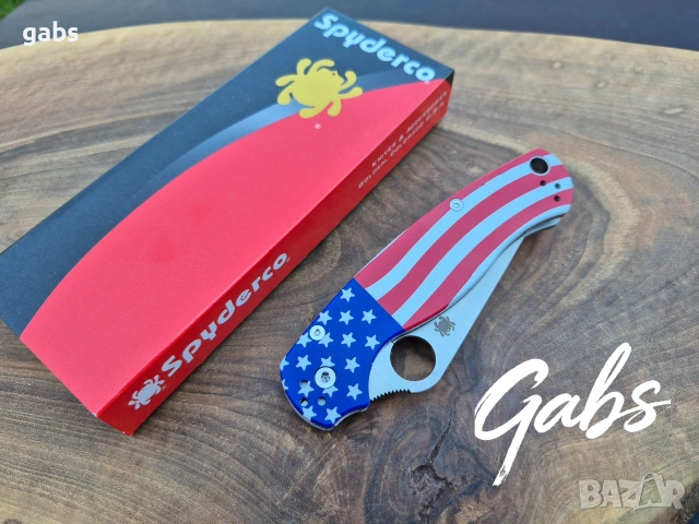 Сгъваем нож Spyderco C81ALL Paramilitary 2 ,с графика на американското знаме, снимка 5 - Ножове - 55002045