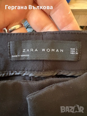 Елегантен тъмно син панталон Zara, снимка 3 - Панталони - 54693039