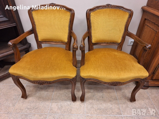 Комплект кресла Луи XV , снимка 4 - Дивани и мека мебел - 54322127