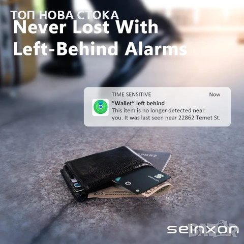 SEINXON Смарт карта тракер за портфейл - Apple Find My, снимка 5 - Друга електроника - 55245297