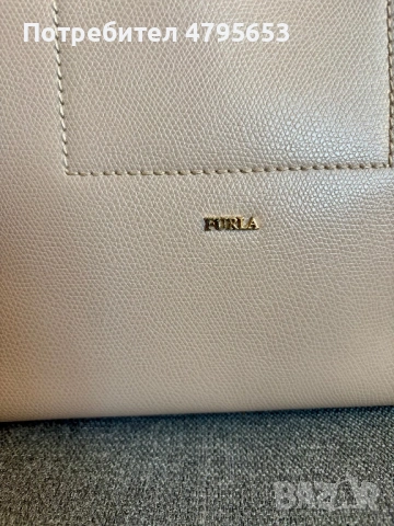Чанта Furla, бежова, голяма, много лека, в отлично състояния, снимка 5 - Чанти - 54764082