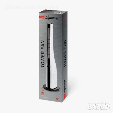 Вентилатор кула 36", 50W, слим, снимка 2 - Вентилатори - 54393494