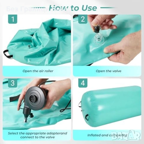 Нов Гимнастически въздушен ролер барел за йога баланс и тренировки с помпа, снимка 7 - Йога - 54043398