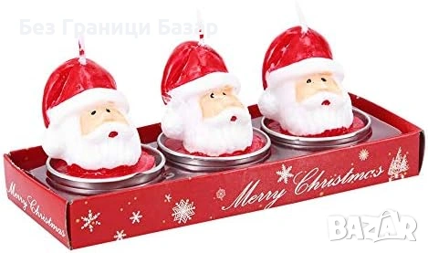 Нови Декоративни коледни свещи Дядо Коледа за маса и парти 2 кутии декоративна украса, снимка 8 - Декорация за дома - 54318607