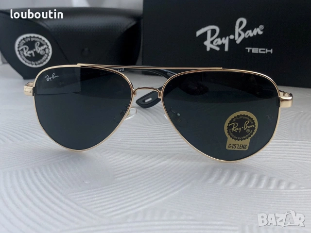 Ray Ban Ferrari 3 цвята мъжки слънчеви очила авиатор минерално стъклоло, снимка 11 - Слънчеви и диоптрични очила - 55153693
