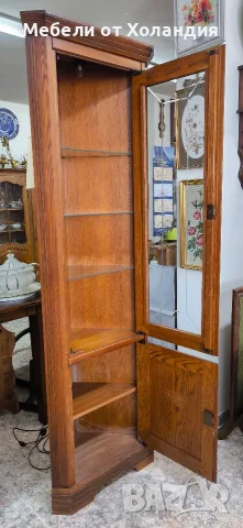 Ъглова витрина от дъб, снимка 7 - Секции и витрини - 55390674