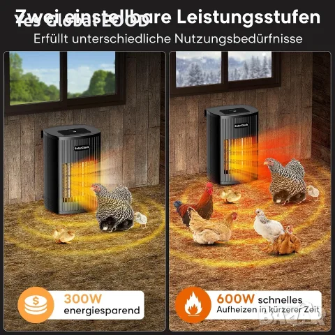 SolarCluck нагревател за кокошарник 300/600 W, снимка 3 - Други стоки за животни - 55695057