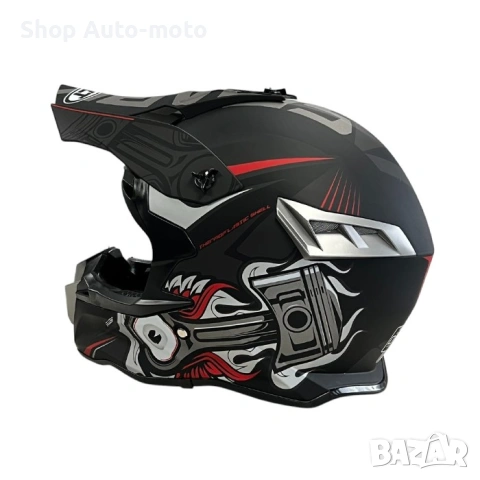 Кросова каска Automat, S, M, L и XL, Matt Black/Grey Red, снимка 6 - Аксесоари и консумативи - 53979117