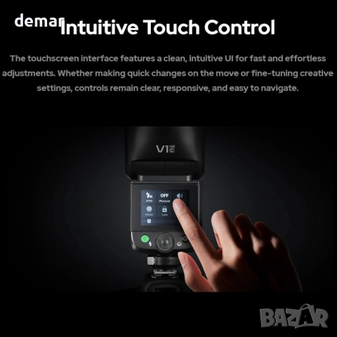 Светкавица Godox V1 mid C TTL за Canon, мини светкавица с кръгла глава, снимка 2 - Светкавици, студийно осветление - 54105217