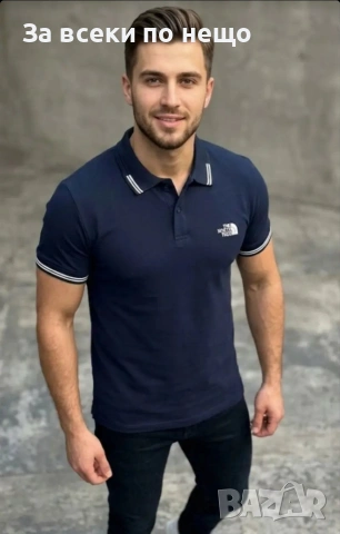 The North Face Мъжка Тъмно Синя Тениска С Яка👕Мъжка Блуза С Къс Ръкав Дъ Норт Фейс Код A1505