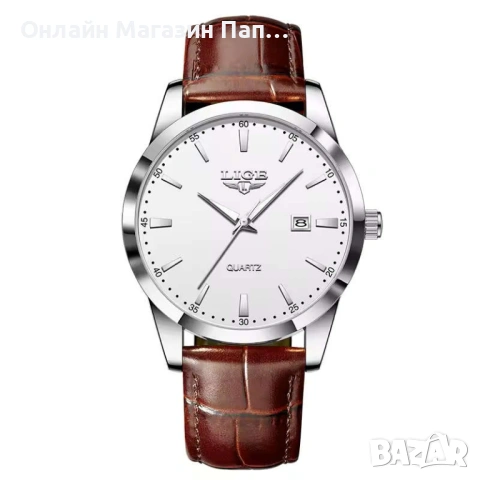 LIGE 89143 Дамски кварцов часовник с календар, водоустойчив, кожена каишка, снимка 11 - Дамски - 54053965