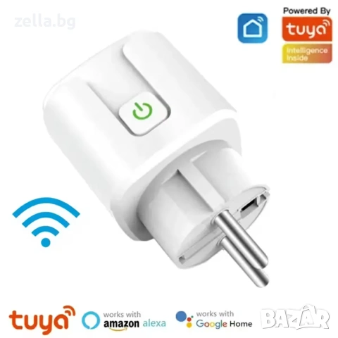 Смарт WiFi контакт 20A 4400W Tuya – Мониторинг на консумацията, Alexa, Google Home, Таймер 10316, снимка 7 - Друга електроника - 54663493
