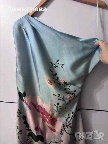 Zara Нова сатенена рокля XS, снимка 5 - Рокли - 54827136