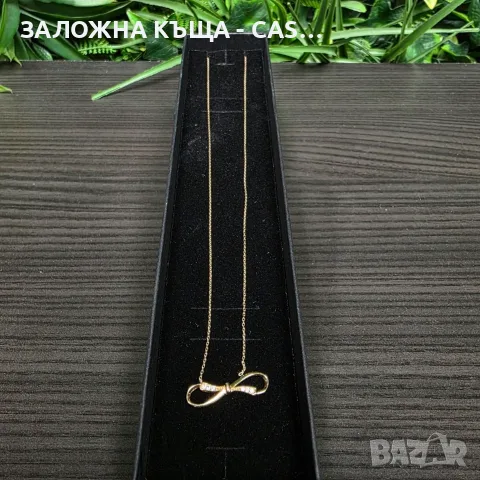 Златен синджир с висулка "Безкрайност" 14K – 1.81 г, снимка 2 - Колиета, медальони, синджири - 55430777