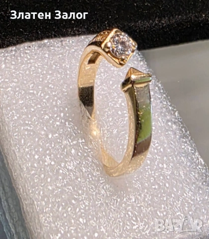 Златен пръстен с камък 14к, снимка 3 - Пръстени - 53982772