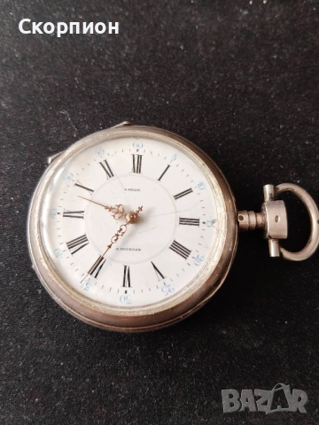 Швейцарски джобен часовник с посребрени капаци 1905г. - 10 РУБИНА, снимка 13 - Джобни - 48925860