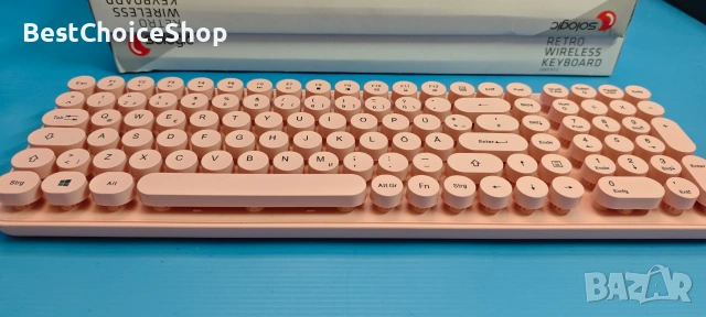 безжична клавиатура в ретро стил на пишеща машина, Sologic Retro Wireless Keyboard, снимка 3 - Клавиатури и мишки - 55054876