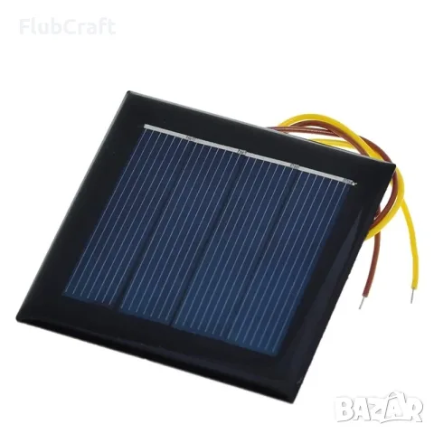 Поликристален Соларен Панел с Кабел 2V 0.2W 100mA 54*54ММ