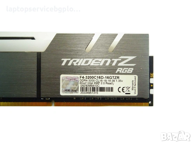 Комплект RAM Памет Trident Z RGB 16GB (2x8GB) DDR4 3200MHz F4-3200C16D-16GTZR, снимка 3 - RAM памет - 55215834