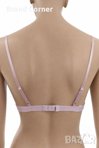 Сутиен Hunkemöller L – розова дантела с декоративни кръстосани ленти, снимка 4 - Бельо - 54517892