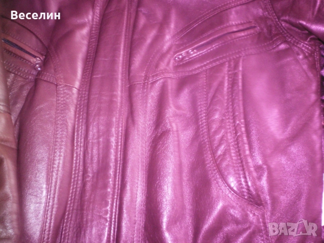 Мъжко кожено яке, естествена кожа XXL, снимка 5 - Якета - 54537707