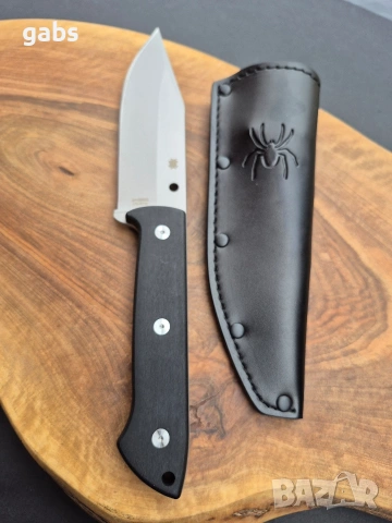 Фиксиран нож Spyderco Province FB45GP,фултанг с кожена кания, снимка 7 - Ножове - 53960323