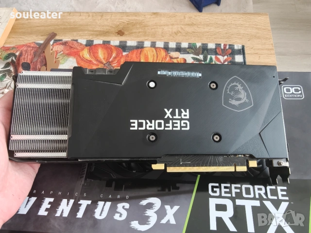 Видеокарта MSI GeForce RTX 3070 Ti 8GB VENTUS 3X OC, снимка 4 - Видеокарти - 54679116