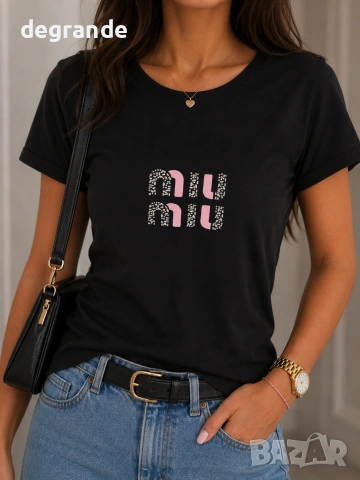 💫Miu Miu💫 Дамска Тениска в Бяло и Черно