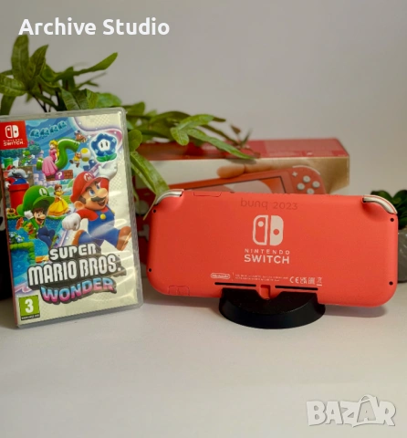 Nintendo Switch Lite Coral (Корал/Розов) + Super Mario Bros. Wonder | КАТО НОВО!, снимка 2 - Nintendo конзоли - 54618872
