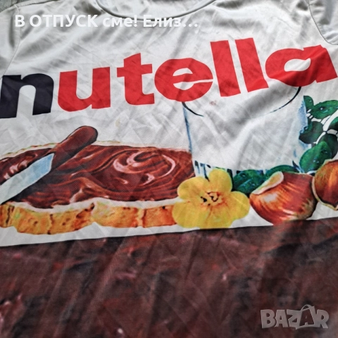 дамска тениска тотал принт Nutella , снимка 2 - Тениски - 55004197