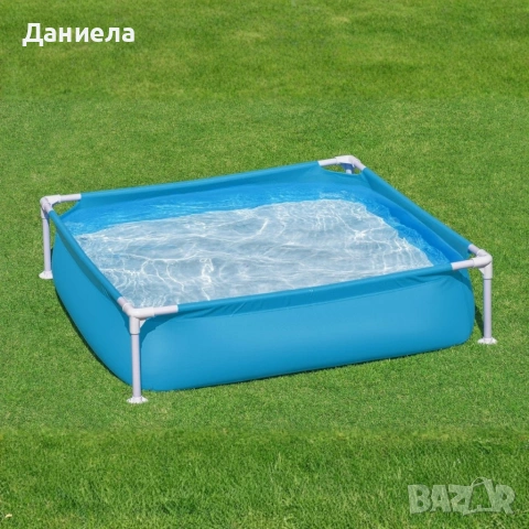 Детски басейн с метална рамка, 122 x 122 x 30,5 см, 365 литра капацитет, снимка 6 - Басейни и аксесоари - 54958457