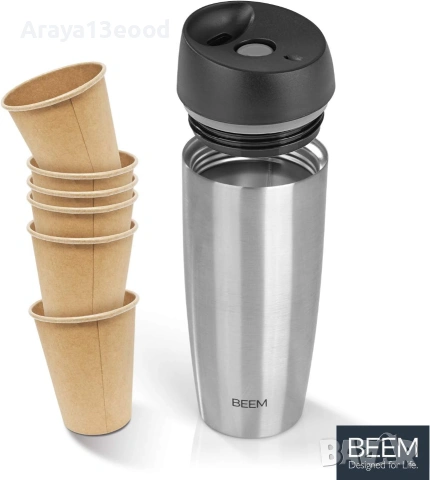 Термочаша BEEM COFFEE2GO 400 мл от неръждаема стомана, снимка 5 - Други - 55262097