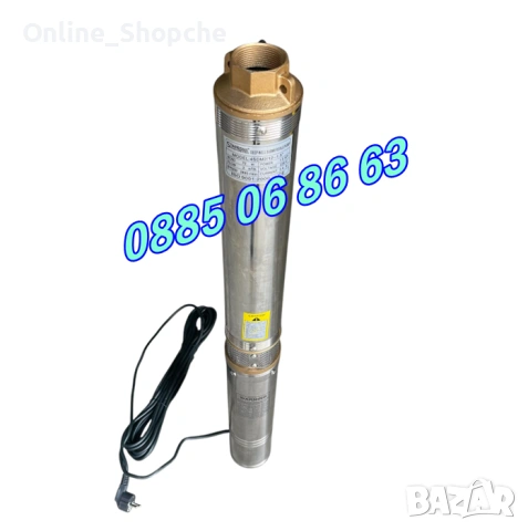 Турбинна водна помпа 1000W, дълбочинна сондажна помпа с турбина 1.5", снимка 3 - Напояване - 55066525