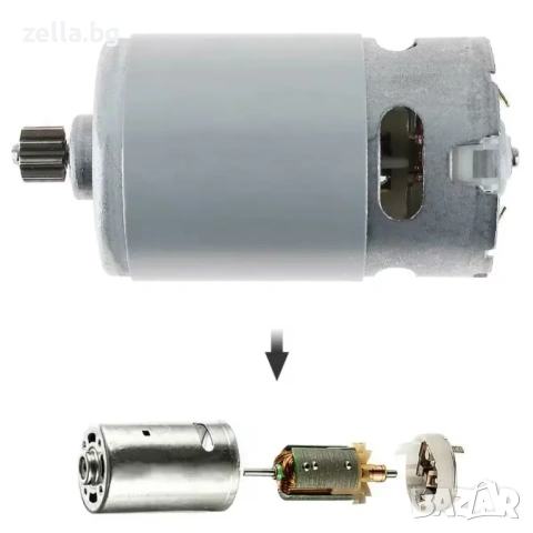 DC мотор RS550 18V-21V 28.000 об./мин. 90W, въртящ момент 1Nm, 12 зъба – за акумулаторен 10325, снимка 6 - Друга електроника - 54672158