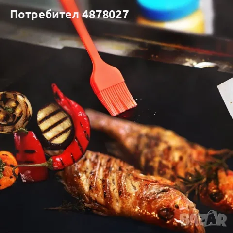 Незалепващи тефлонови подложки за барбекю от фибростъкло 5 броя, снимка 5 - Други - 55467825