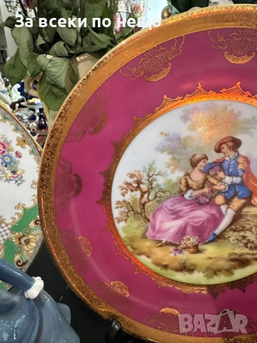 Bavaria Germany  “Kuba Porzellan” Fragonard- абсолютно великолепно плато Код P2249, снимка 10 - Колекции - 54241551