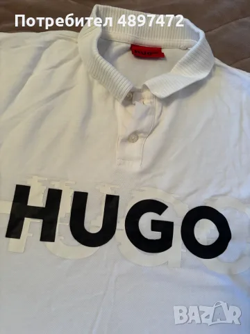 Бяла тениска Hugo , снимка 2 - Тениски - 55416512